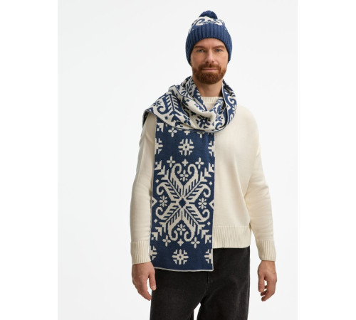 Шарф Wintertude L, синий с белым