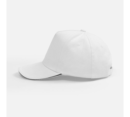 Бейсболка Classic 2.0, белая с темно-синим кантом