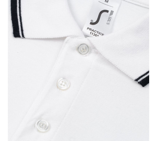 Рубашка поло мужская с контрастной отделкой Practice 270, белый/темно-синий