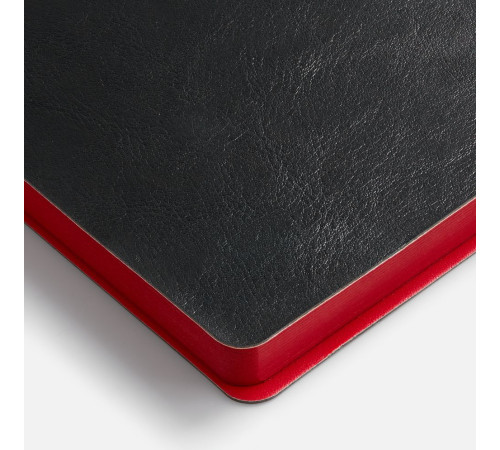 Ежедневник Doppio, недатированный, черный с красным