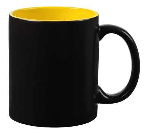 Кружка-хамелеон On Display, матовая, черная с желтым