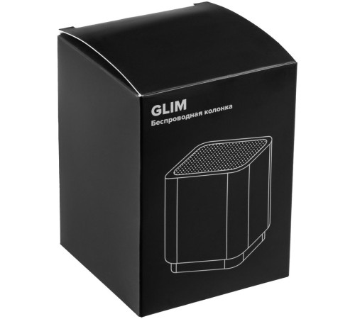 Беспроводная колонка с подсветкой гравировки Glim, черная