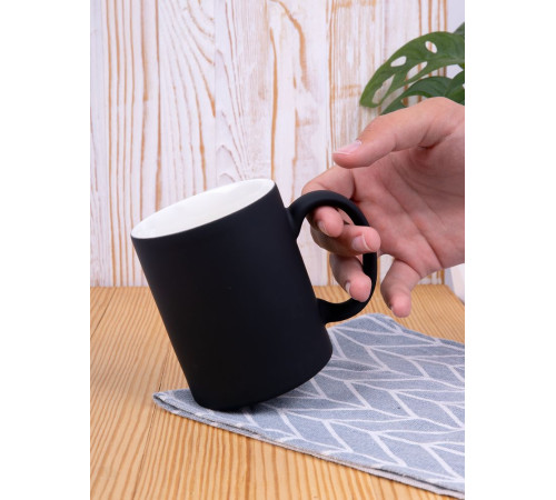 Кружка Promo Soft с покрытием софт-тач, черная