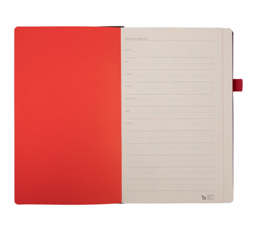 Ежедневник Ton, недатированный, черный с красным