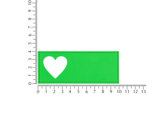 Лейбл из ПВХ с вырубкой «Сердце», зеленый неон