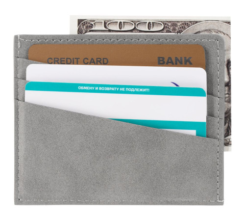 Чехол для карточек Nubuk, светло-серый