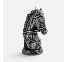 Свеча фигурная «Бюст лошади», серебристая