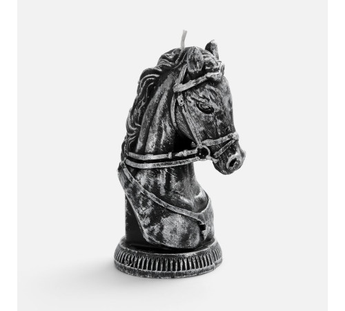 Свеча фигурная «Бюст лошади», серебристая