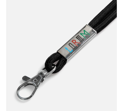 Шнурок для бейджа Tube Metal, черный