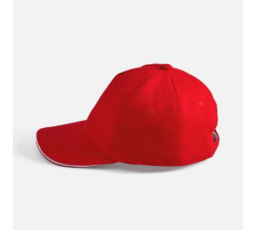 Бейсболка Long Beach, красная с белым