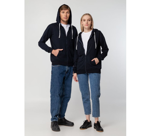 Толстовка на молнии с капюшоном Unit Siverga, темно-синяя