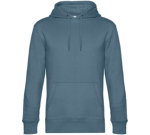 Толстовка с капюшоном унисекс King, серо-синяя