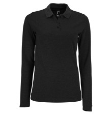 Рубашка поло женская с длинным рукавом Perfect LSL Women, черный меланж