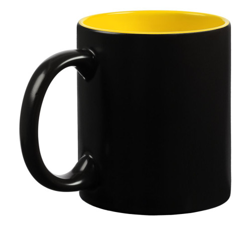 Кружка-хамелеон On Display, матовая, черная с желтым