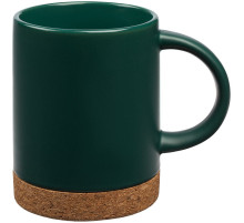 Кружка с пробковой подставкой Corky, зеленая