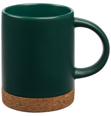 Кружка с пробковой подставкой Corky, зеленая
