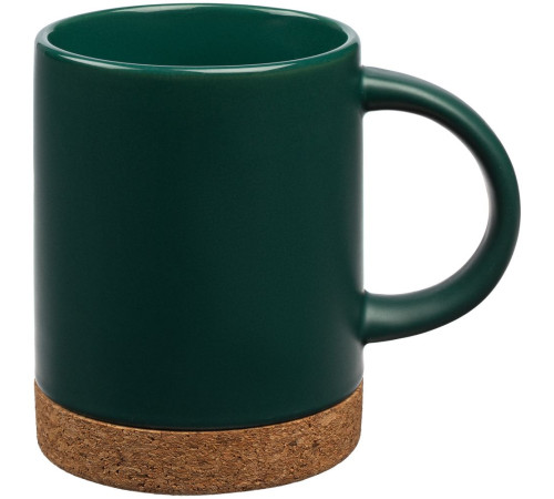 Кружка с пробковой подставкой Corky, зеленая