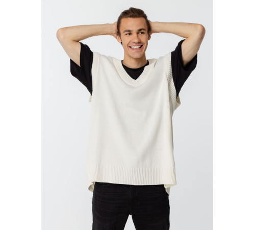 Жилет оверсайз унисекс Tad в сумке, молочно-белый