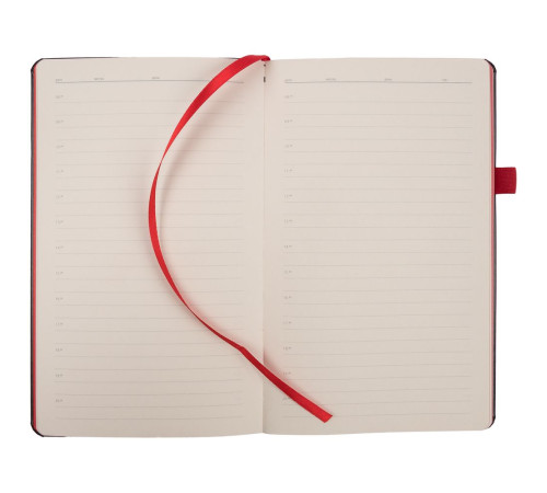 Ежедневник Ton, недатированный, черный с красным
