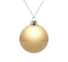 Елочный шар Finery Gloss, 8 см, глянцевый золотистый