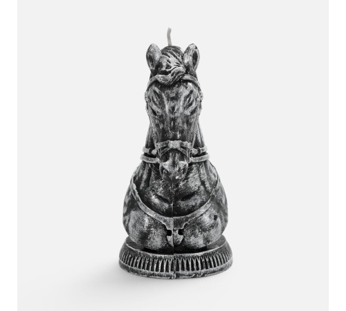 Свеча фигурная «Бюст лошади», серебристая