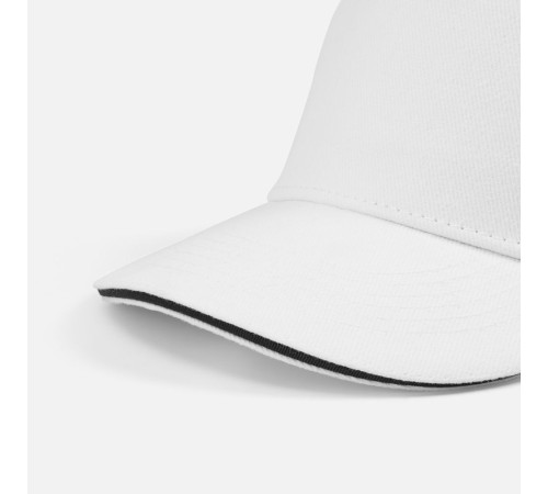 Бейсболка Classic 2.0, белая с темно-синим кантом