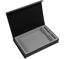 Коробка Silk с ложементом под ежедневник 15х21 см и ручку, ver.2, черная