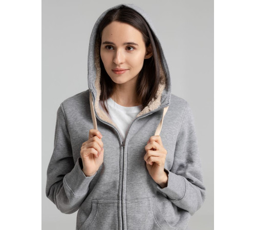 Толстовка унисекс на молнии Sherpa 280, серый меланж