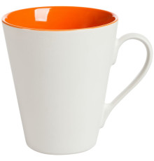 Кружка New Bell матовая, белая с оранжевым