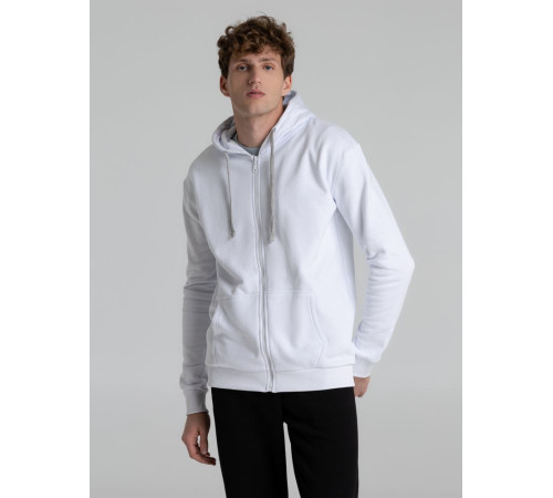 Толстовка на молнии с капюшоном Unit Siverga Heavy, белая