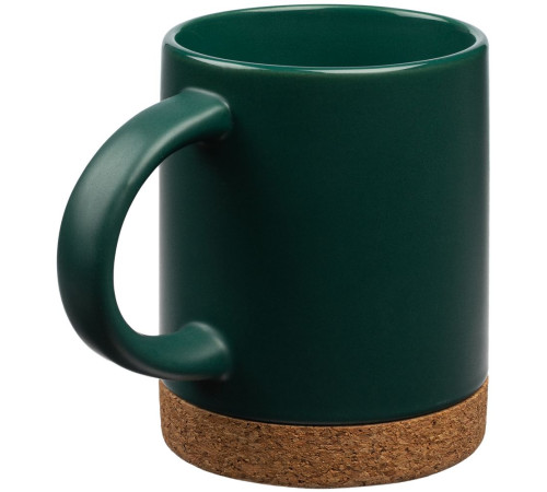 Кружка с пробковой подставкой Corky, зеленая