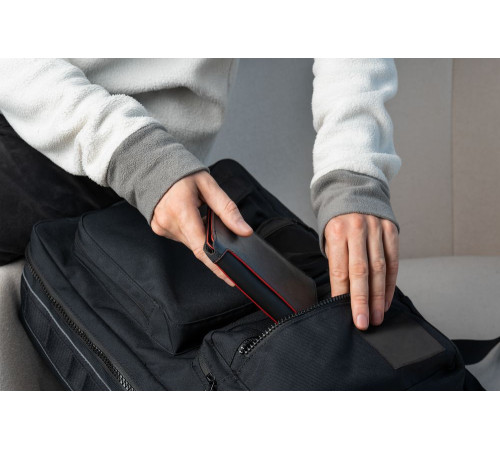 Автобумажник Arrival, черный с красным