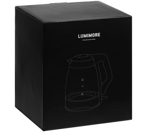 Электрический чайник Lumimore, стеклянный, серебристо-черный
