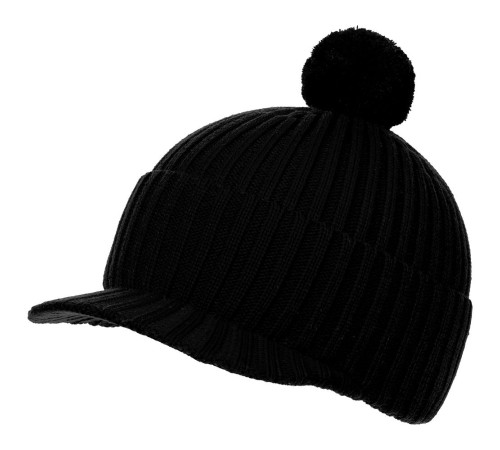 Вязаная шапка с козырьком Peaky, черная