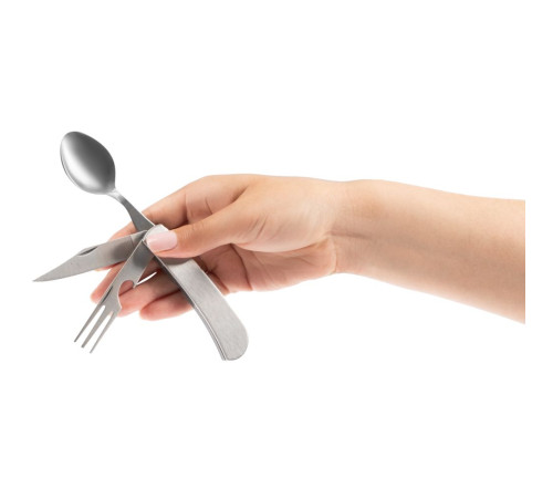 Походный складной столовый прибор Campsite Fold, стальной