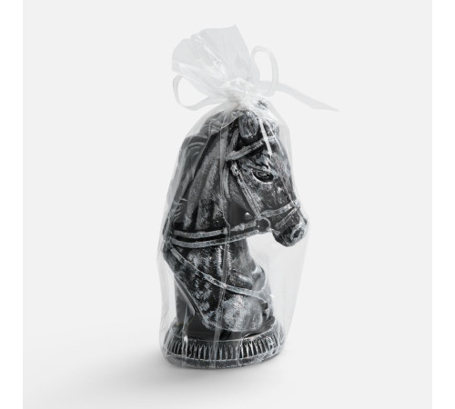 Свеча фигурная «Бюст лошади», серебристая