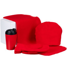 Набор Fleecy с термостаканом, красный