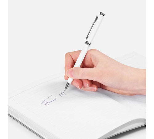 Ручка шариковая Finn Chrome, белая