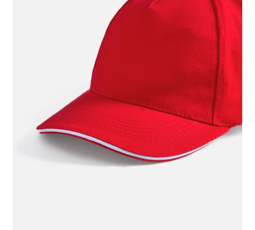 Бейсболка Long Beach, красная с белым