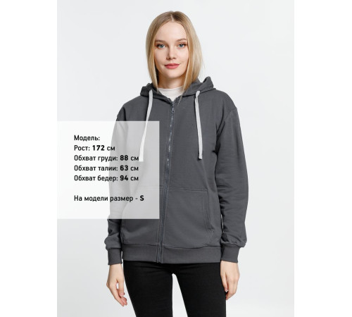 Толстовка на молнии с капюшоном Siverga, темно-серая (графит)
