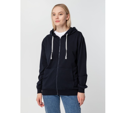 Толстовка на молнии с капюшоном Unit Siverga, темно-синяя