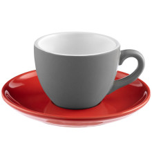 Чайная пара Cozy Morning, серая с красным