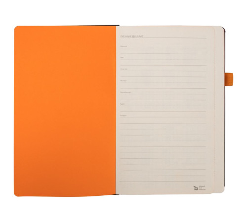 Ежедневник Ton, недатированный, черный с оранжевым