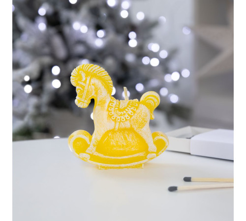 Свеча фигурная «Лошадка-качалка», желтая