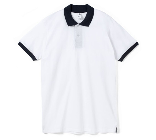 Рубашка поло Prince 190, белая с темно-синим