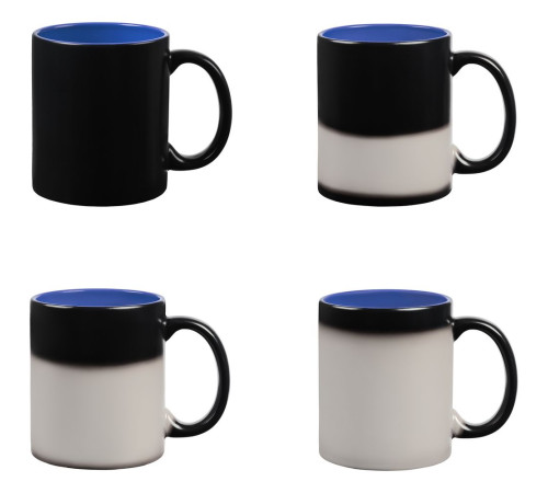 Кружка-хамелеон On Display, матовая, черная со светло-синим