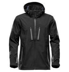 Куртка софтшелл мужская Patrol, черная с серым