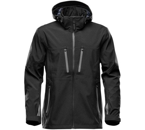 Куртка софтшелл мужская Patrol, черная с серым
