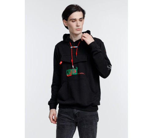 Худи унисекс с карманом на груди Chest Pocket, черное