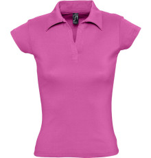 Рубашка поло женская без пуговиц Pretty 220, ярко-розовая